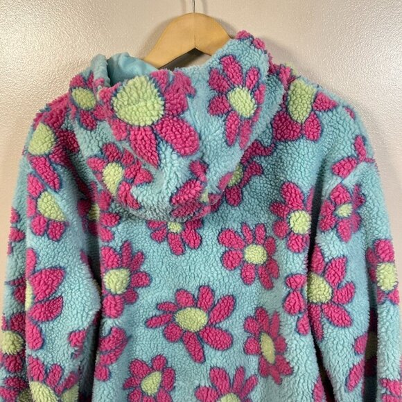 A. Lab Dazer Flower Fleece Zip Up Hoodie Jacket Size XL Blue Purple Kidcore - Picture 10 of 14
